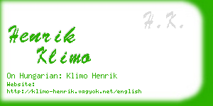 henrik klimo business card